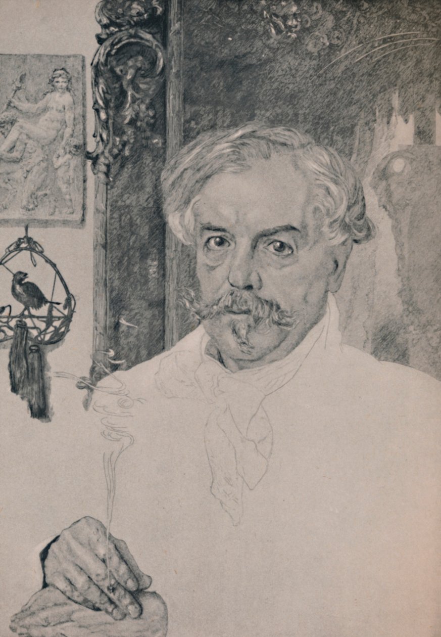 Edmond De Goncourt portréja, 1882, 1946 alkotó: Felix Bracquemond