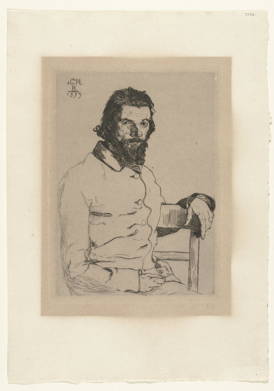 Charles Méryon művész portréja alkotó: Felix Bracquemond