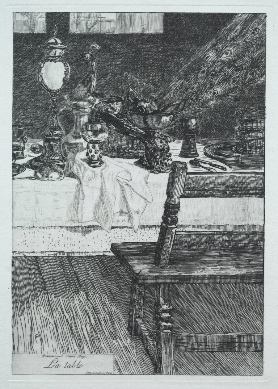 A táblázat, H. Leys nyomán, 1868. alkotó: Felix Bracquemond