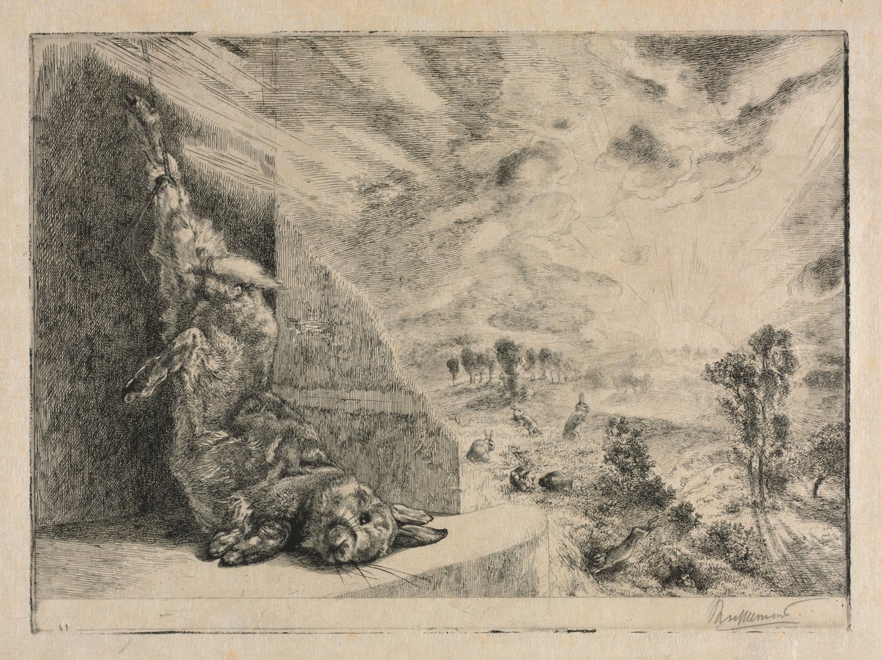 A vadnyúl, 1891. alkotó: Felix Bracquemond
