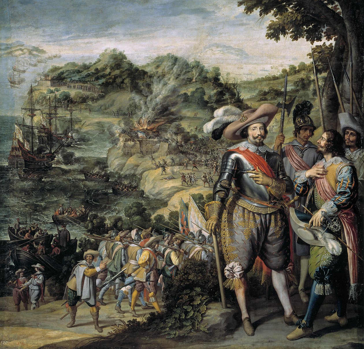 Saint Kitts elfoglalása Don Fadrique de Toledo által, 1634 alkotó: Felix Castello