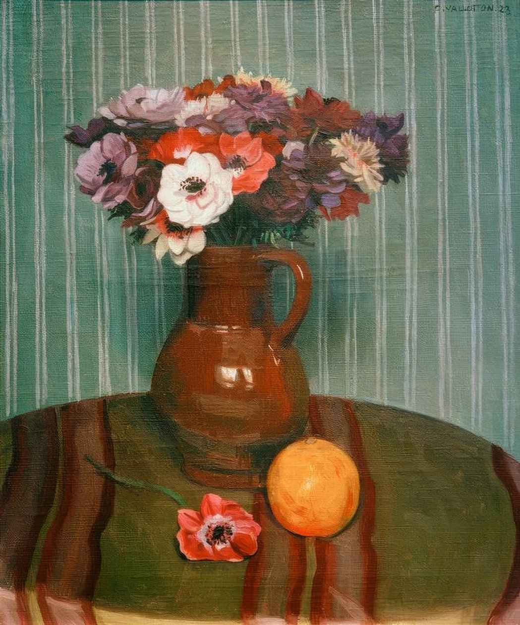 Anemones és narancs alkotó: Felix Edouard Vallotton