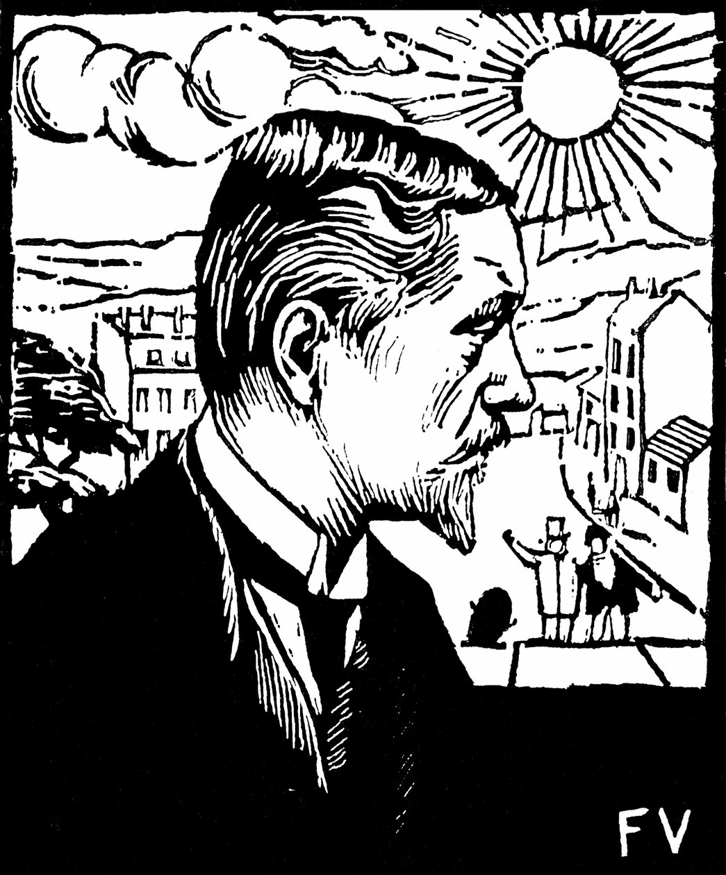 Önarckép. Felix Edouard Vallotton (1865-1925) fametszete, 1890 körül. Magángyűjtemény. alkotó: Felix Edouard Vallotton