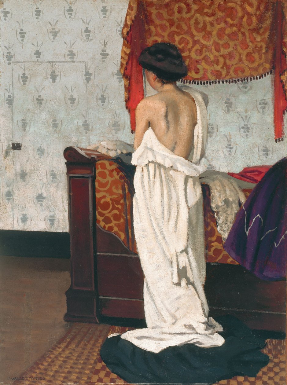 Egy akt hátulja egy enteriőrben alkotó: Felix Edouard Vallotton