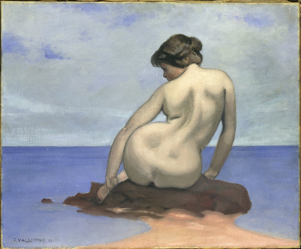 Fürdős sziklán ülve, 1910. alkotó: Felix Edouard Vallotton