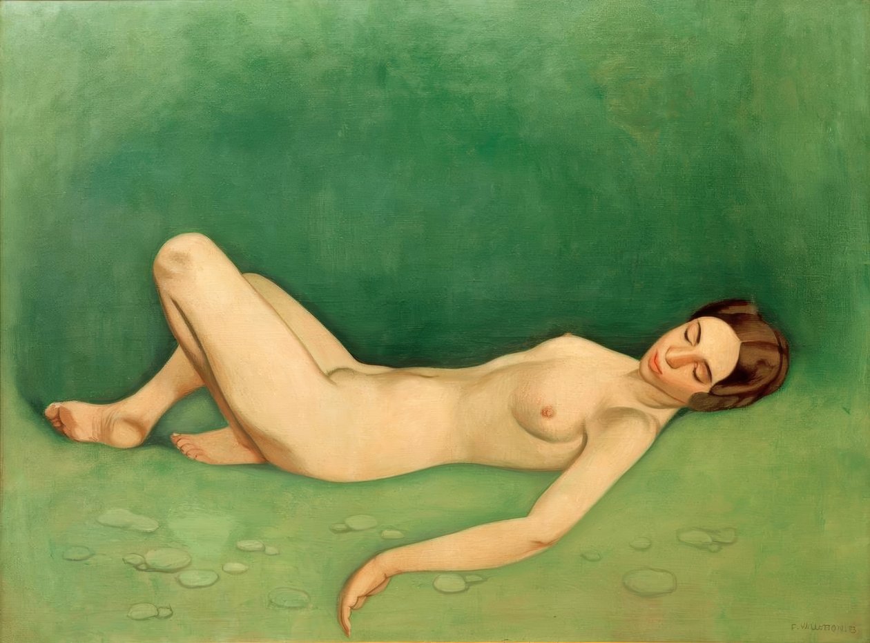 Alvó fürdőző (meztelen nő alszik) alkotó: Felix Edouard Vallotton