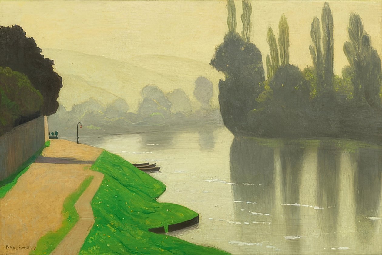 Reggeli köd Les Andelysben. 1917 alkotó: Felix Edouard Vallotton