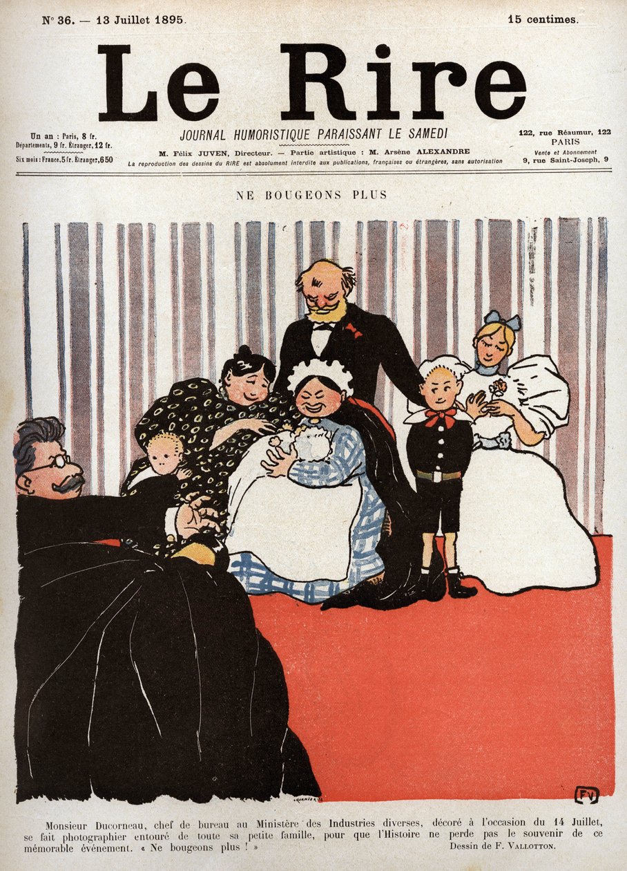 A „Le Rire” újság címlapja, 36. szám, 1895. július 13.: „Ne mozduljunk többé” alkotó: Felix Edouard Vallotton