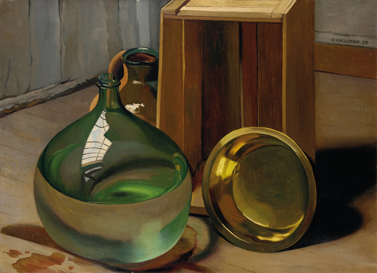Demijohn és láda, 1925 alkotó: Felix Edouard Vallotton