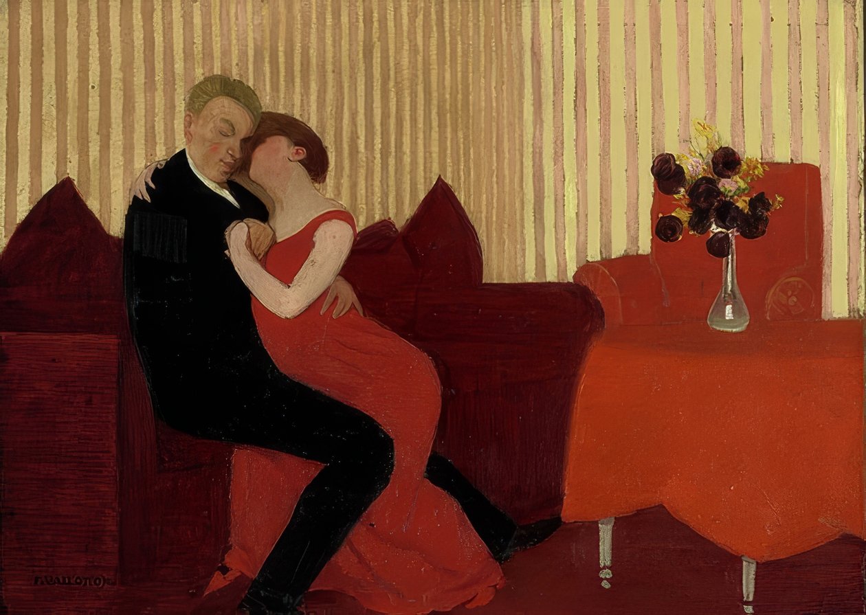 A hazugság (Le mensonge). 1898 alkotó: Felix Edouard Vallotton