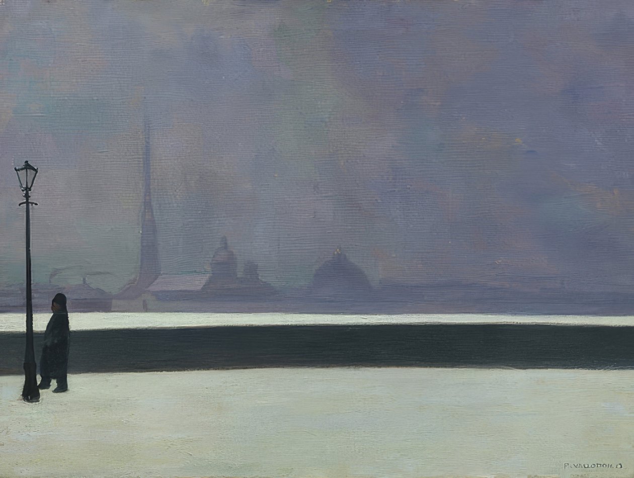 A Newa, fényköd (La Néva, brume légère). 1913 alkotó: Felix Edouard Vallotton