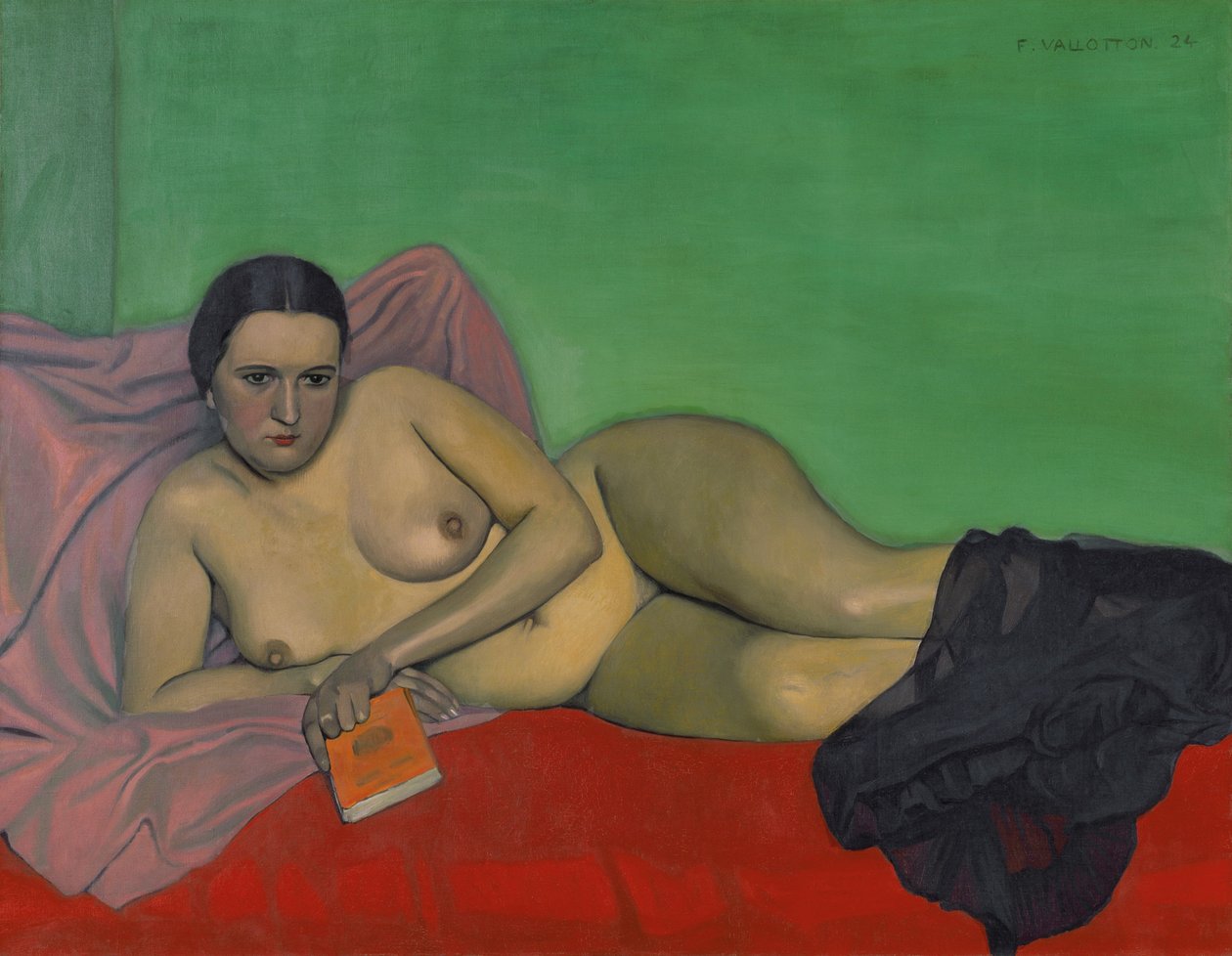 Meztelen nő, kezében egy könyv, 1924. alkotó: Felix Edouard Vallotton