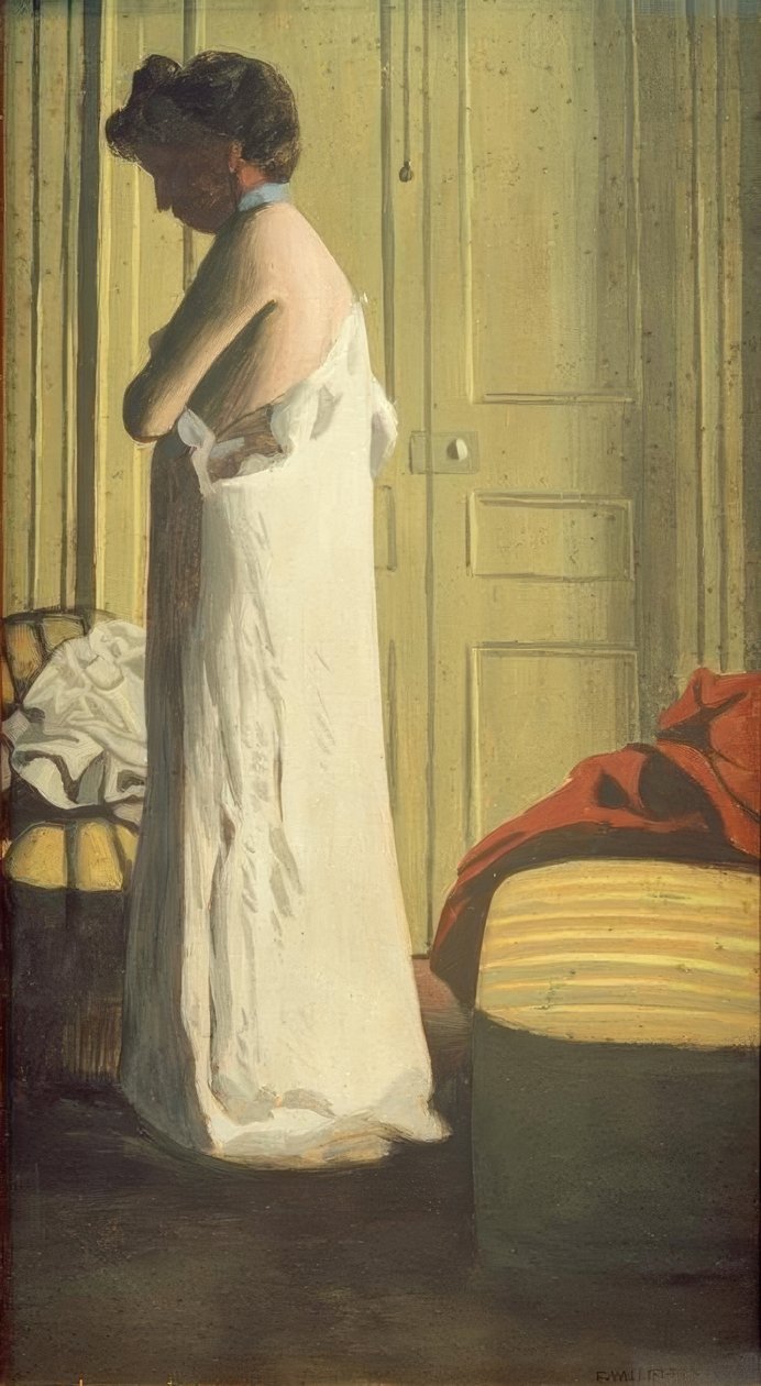 Nő eltávolítja az ingét alkotó: Felix Edouard Vallotton