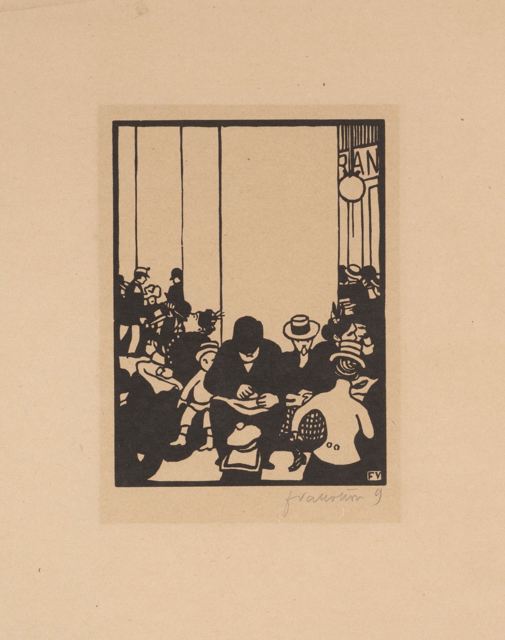 Öt óra, A világkiállítás IN, 1901 (fametszet színezett japán papírra) alkotó: Felix Edouard Vallotton