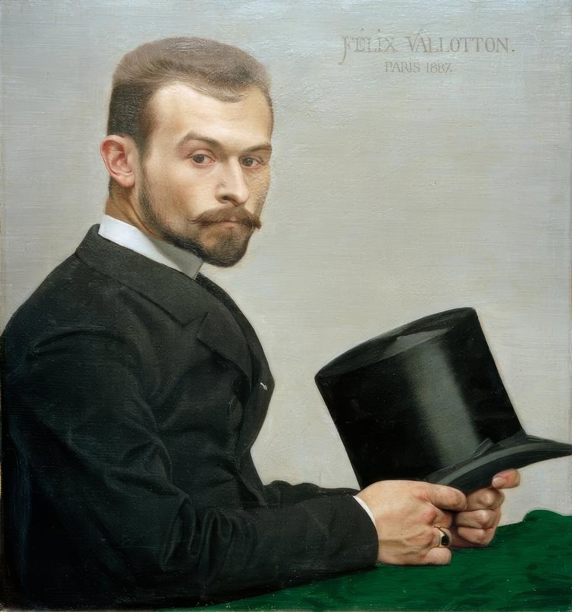 Félix Jasinski tartja a kalapját alkotó: Felix Edouard Vallotton