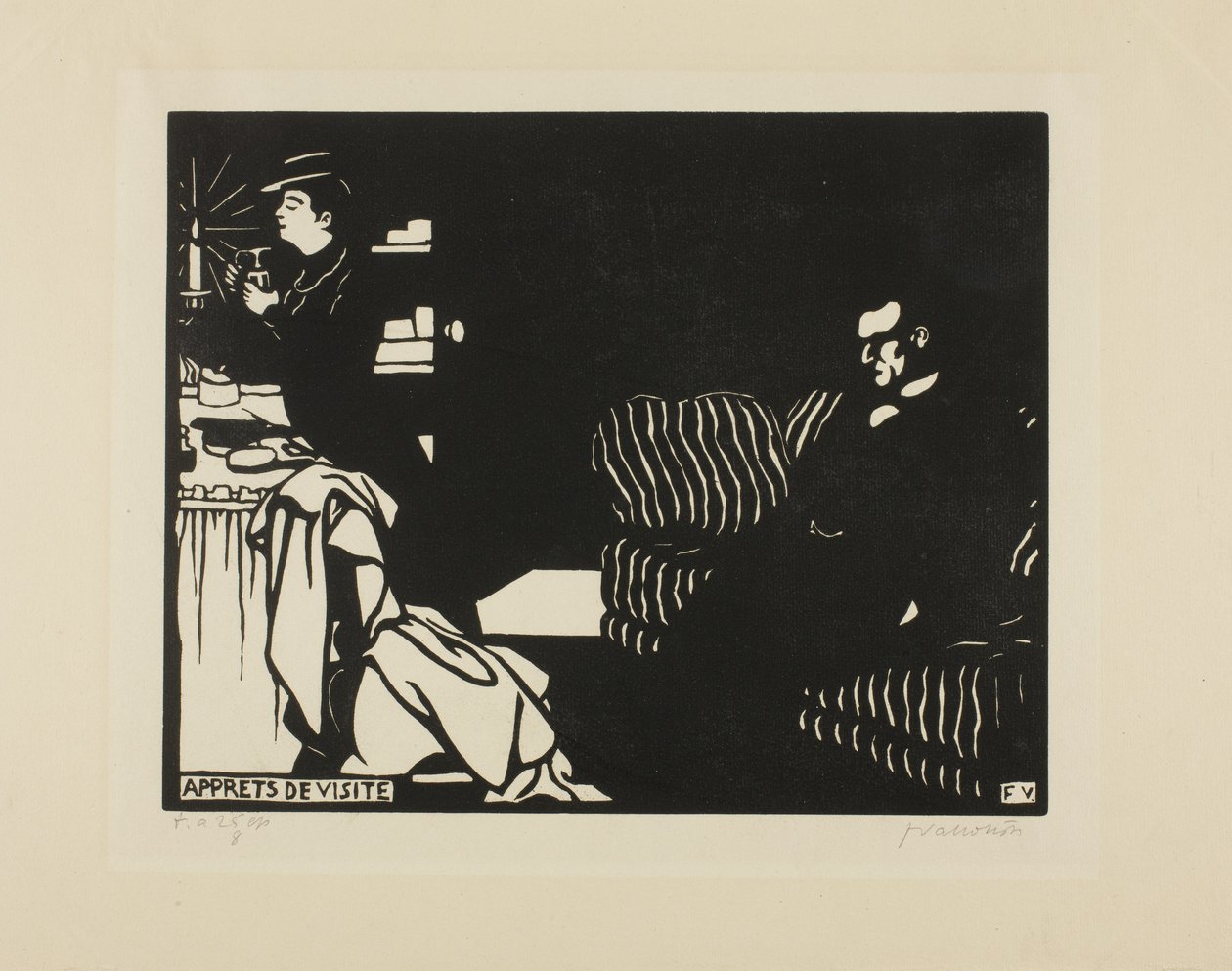 Látogatásra készülődés, nyolcas tábla az Intimaciesből, 1898 alkotó: Felix Edouard Vallotton
