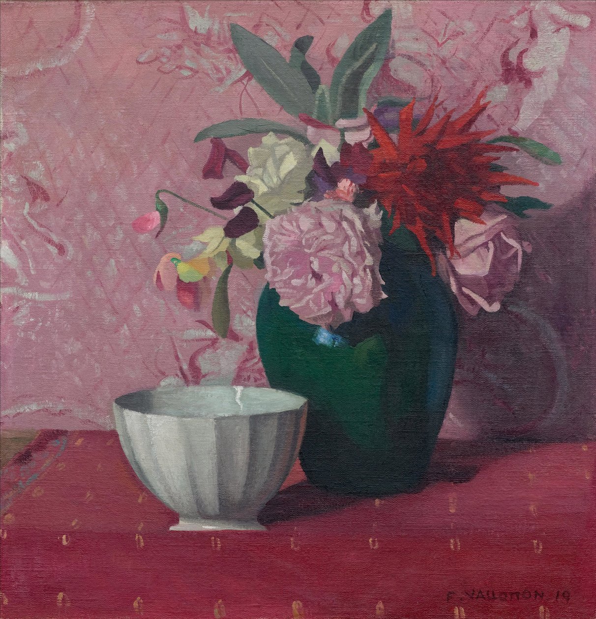Zöld váza és fehér tál, 1919. alkotó: Felix Edouard Vallotton