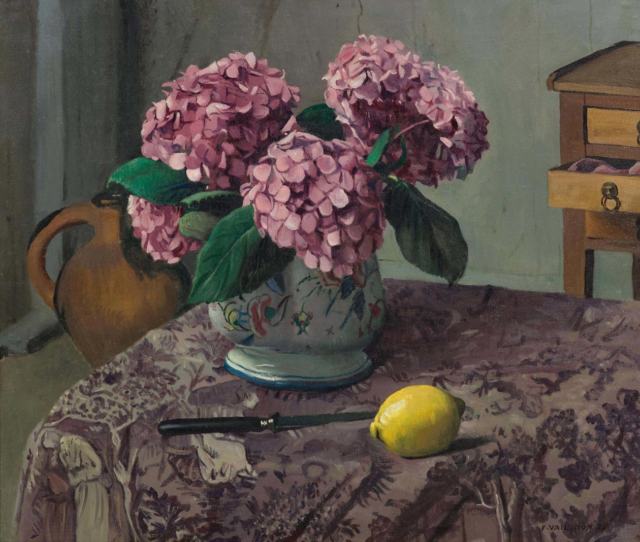 Hortensiák és citrom, 1923. alkotó: Felix Edouard Vallotton