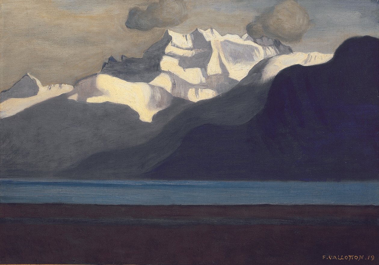 A Genfi-tó és a Dents-du-Midi, 1919 alkotó: Felix Edouard Vallotton