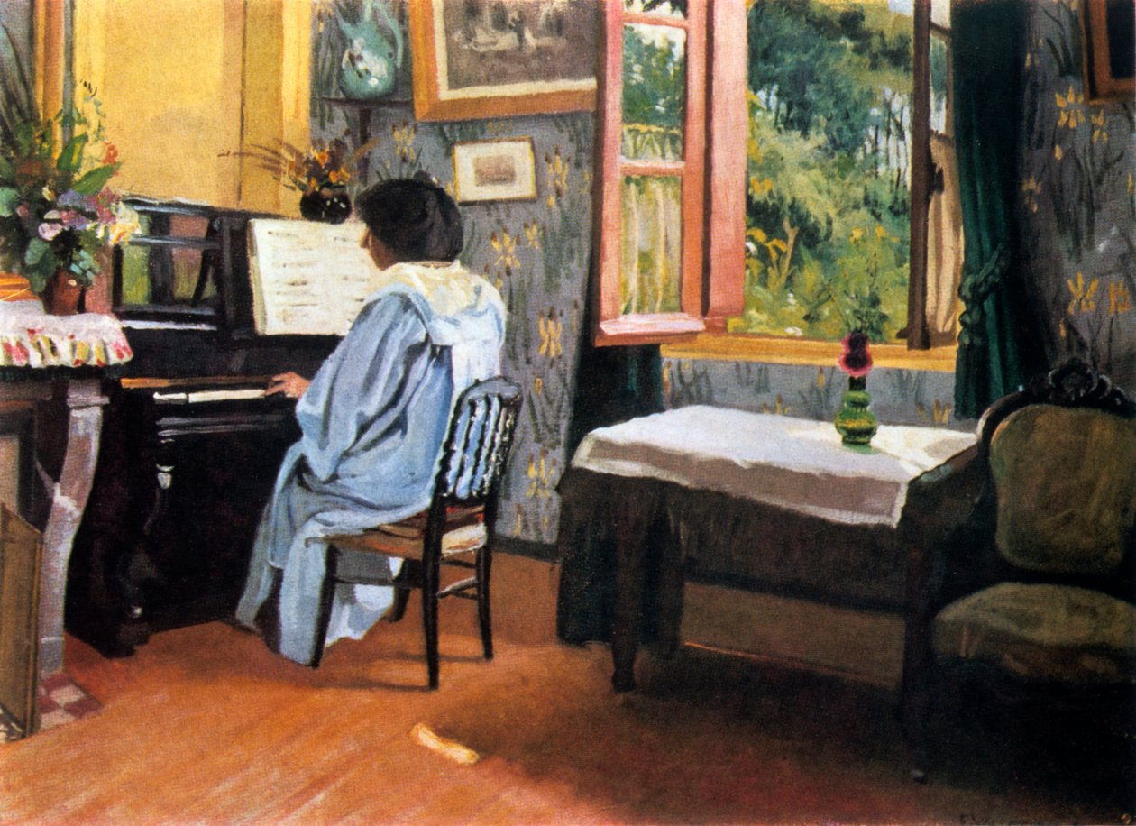 Hölgy a zongoránál, 1904. alkotó: Felix Edouard Vallotton