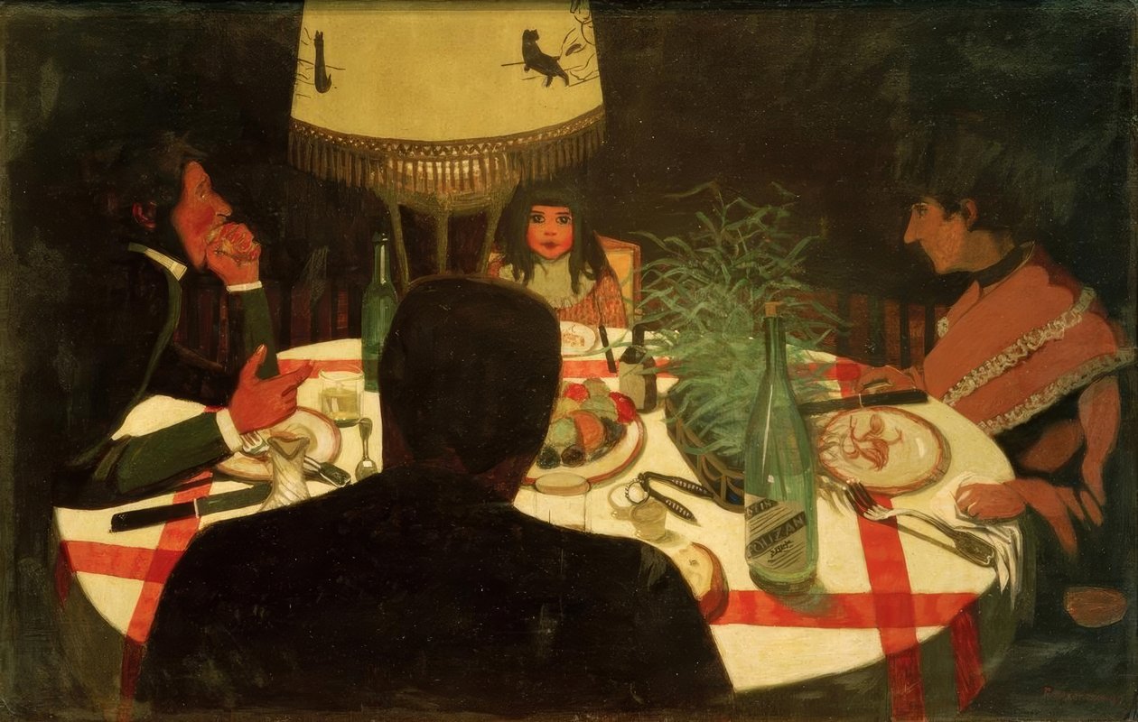 Vacsora, lámpa hatás alkotó: Felix Edouard Vallotton