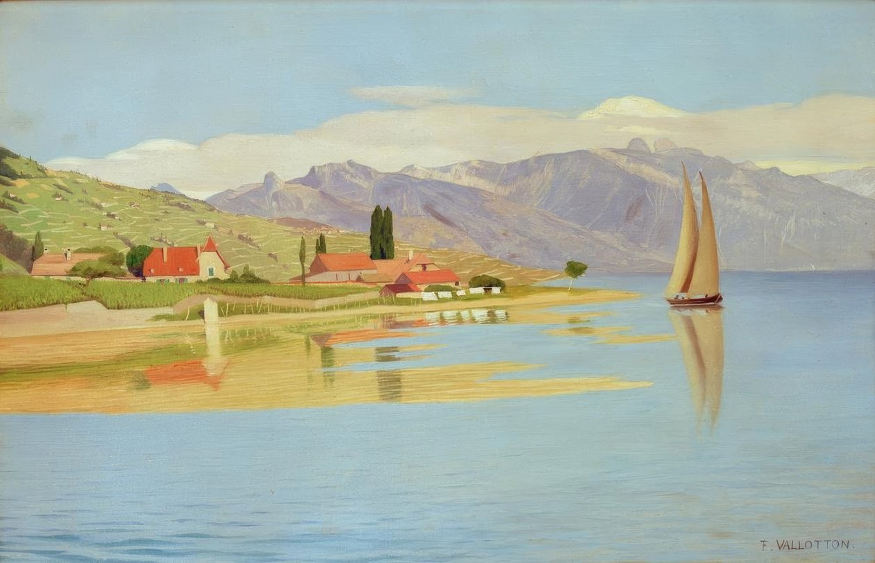 Pully kikötője alkotó: Felix Edouard Vallotton