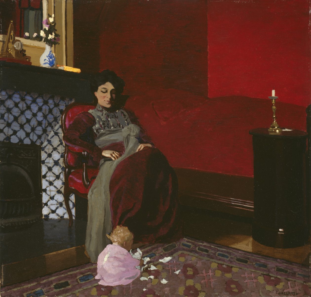 Madame Vallotton és unokahúga, Germaine Aghion, 1899 alkotó: Felix Edouard Vallotton