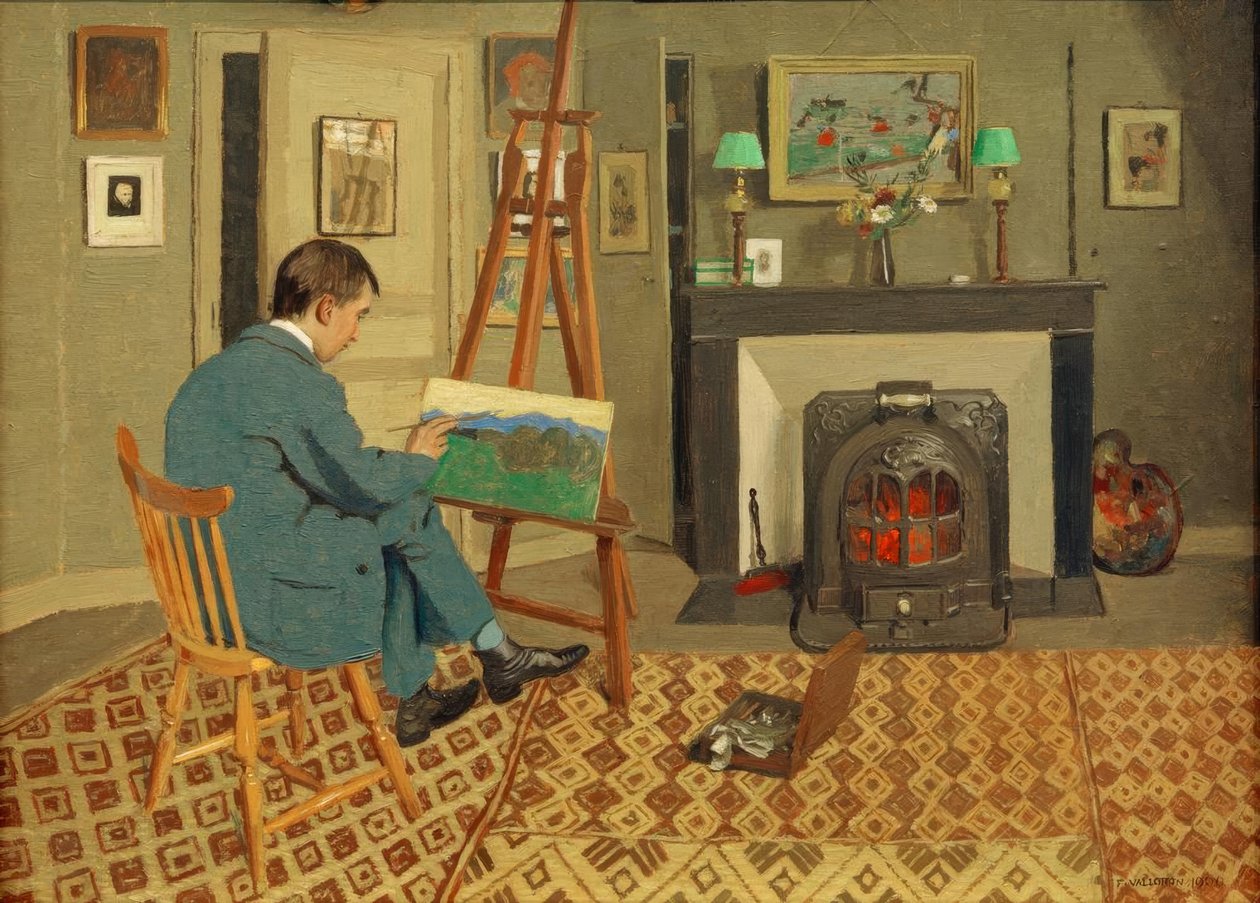 Max Rodrigues-Henriques az apósa műtermében alkotó: Felix Edouard Vallotton