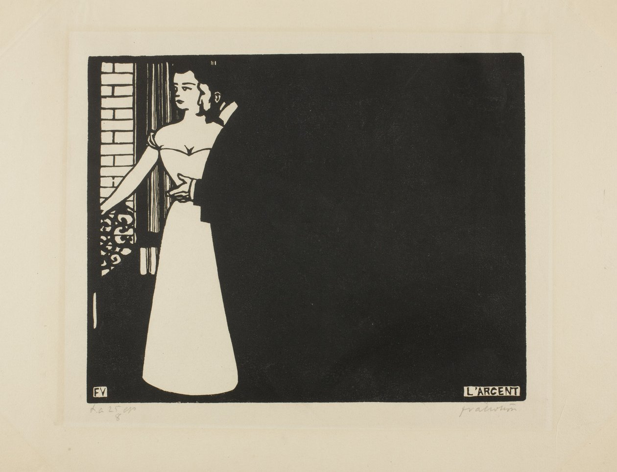 Pénz, ötös tányér az "Intimációk"-ból, 1898 alkotó: Felix Edouard Vallotton