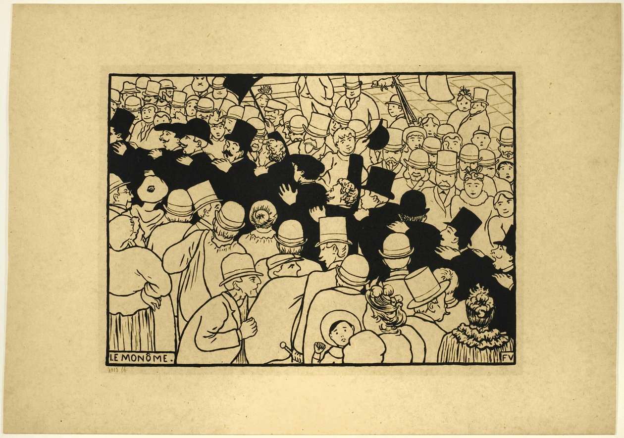 Felvonulás az utcákon egyetlen fájlban alkotó: Felix Edouard Vallotton