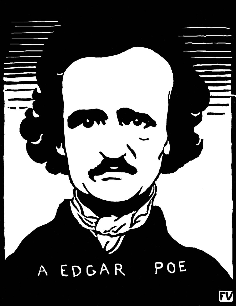Edgar Allan Poe (1809-1849) portréja. Felix Edouard Vallotton (1865-1925) festménye alkotó: Felix Edouard Vallotton