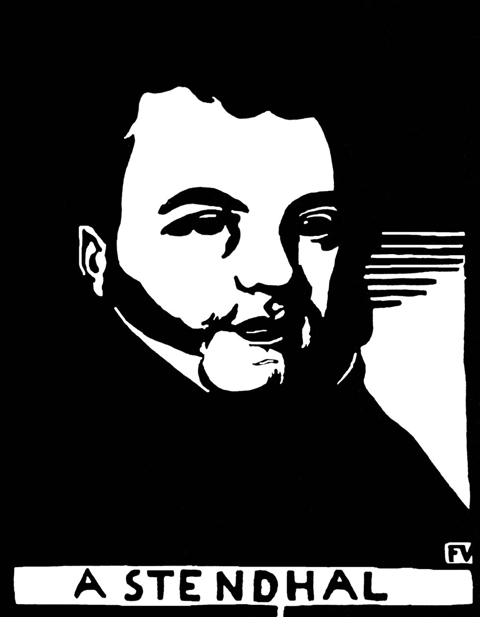 Henri Beyle Stendhal (1783-1842) francia író portréja. Metszet: Felix Edouard Vallotton (1865-1925) alkotó: Felix Edouard Vallotton