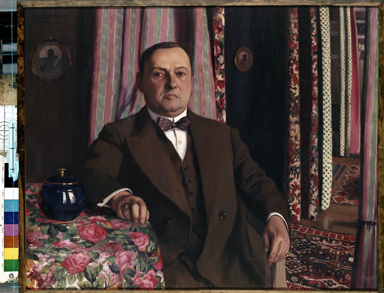 ""Georgy Emmanuilovich Haasen műgyűjtő portréja"" Felix Vallotton (1865-1925) festménye, 1913 Nabis Méret: 81,7x100,5 cm Ermitázs Múzeum, Szentpétervár, Oroszország. alkotó: Felix Edouard Vallotton