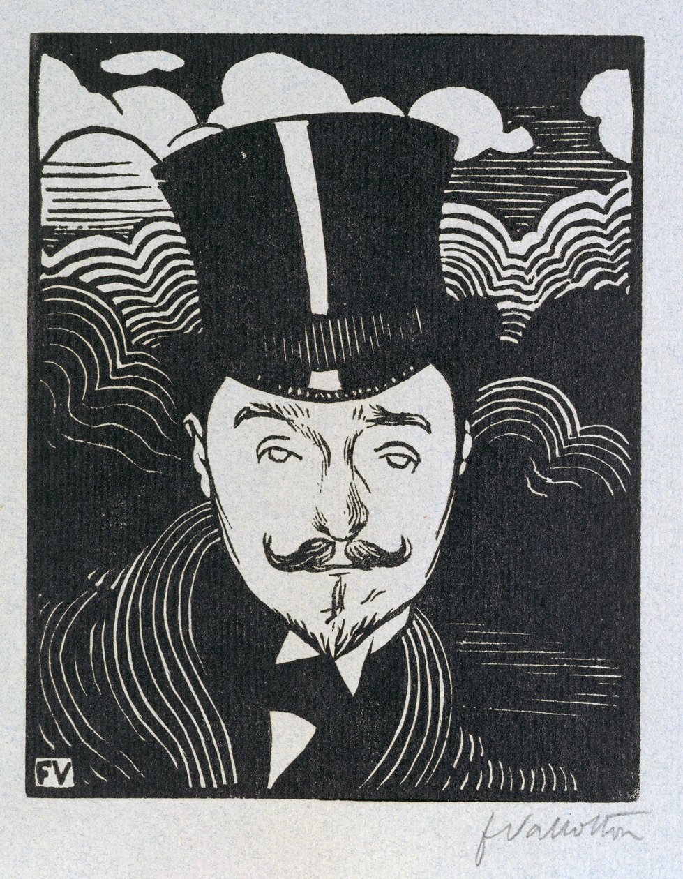 Romain Coolus (1865-1952) portréja (fametszet) alkotó: Felix Edouard Vallotton