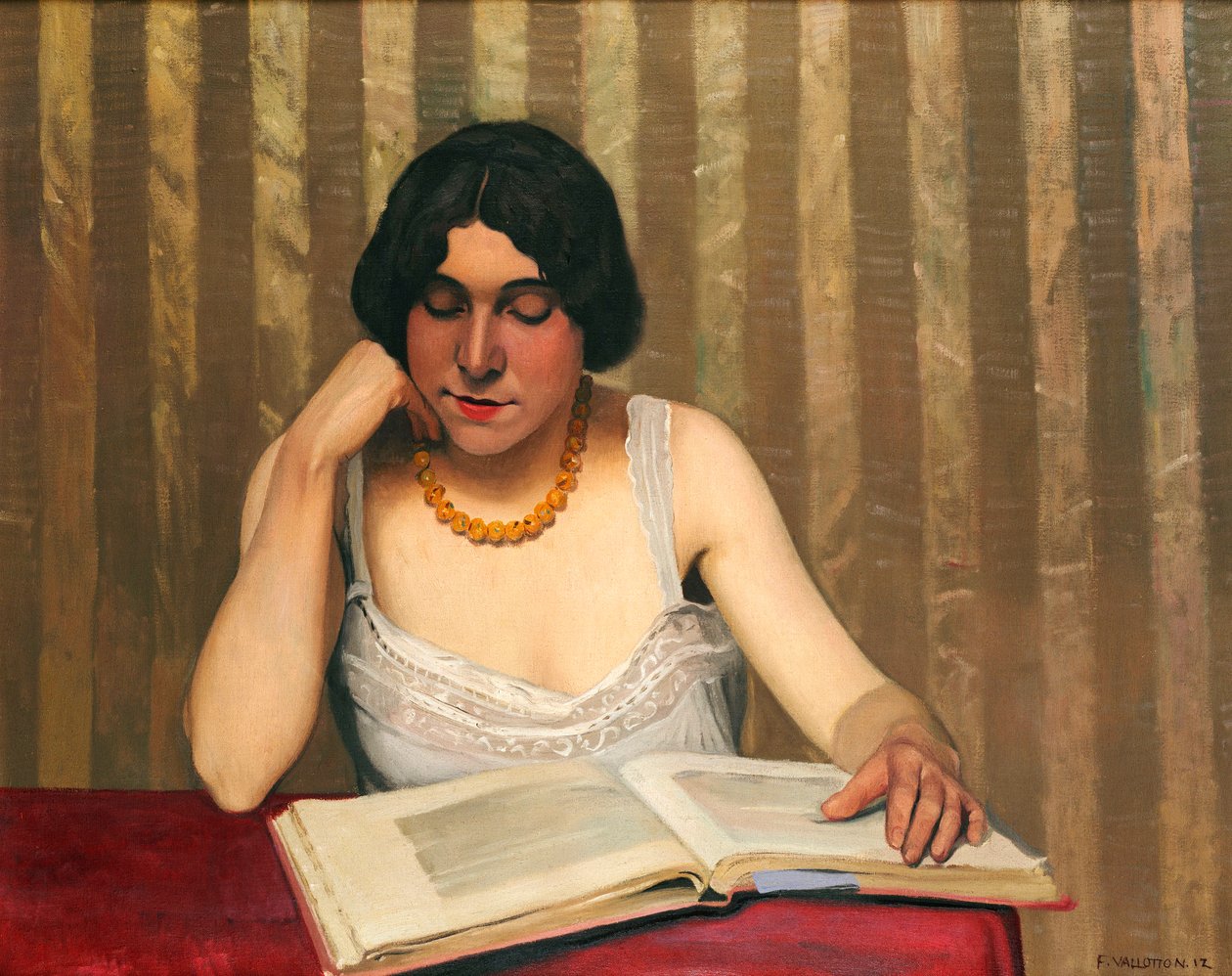 Olvasó sárga nyaklánccal, 1912 alkotó: Felix Edouard Vallotton