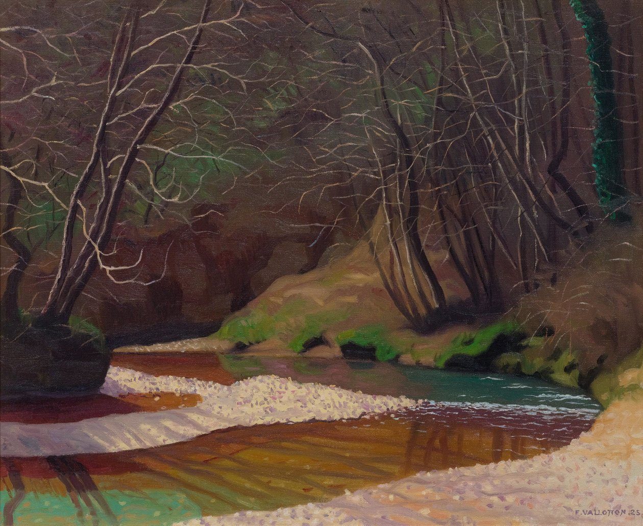Rozsdás patak és fehér kavicsok, 1921. alkotó: Felix Edouard Vallotton