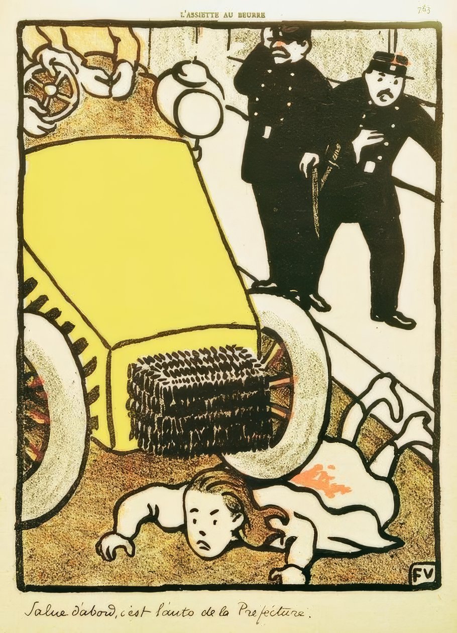Köszönj, ez a prefektúra autója! alkotó: Felix Edouard Vallotton