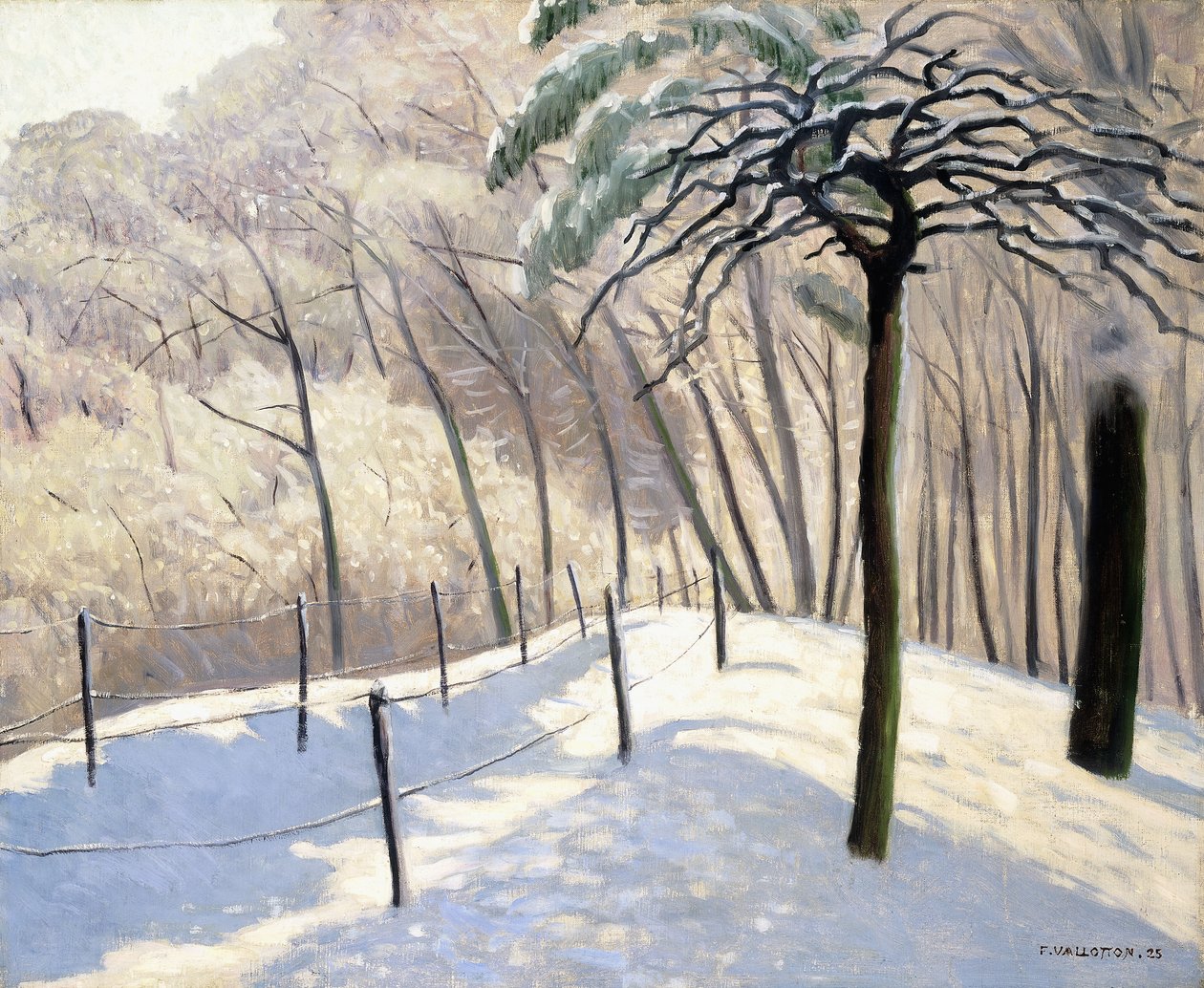 Havas táj Bois de Boulogne-ban; Havas táj a Bois de Boulogne-ban, 1905 alkotó: Felix Edouard Vallotton