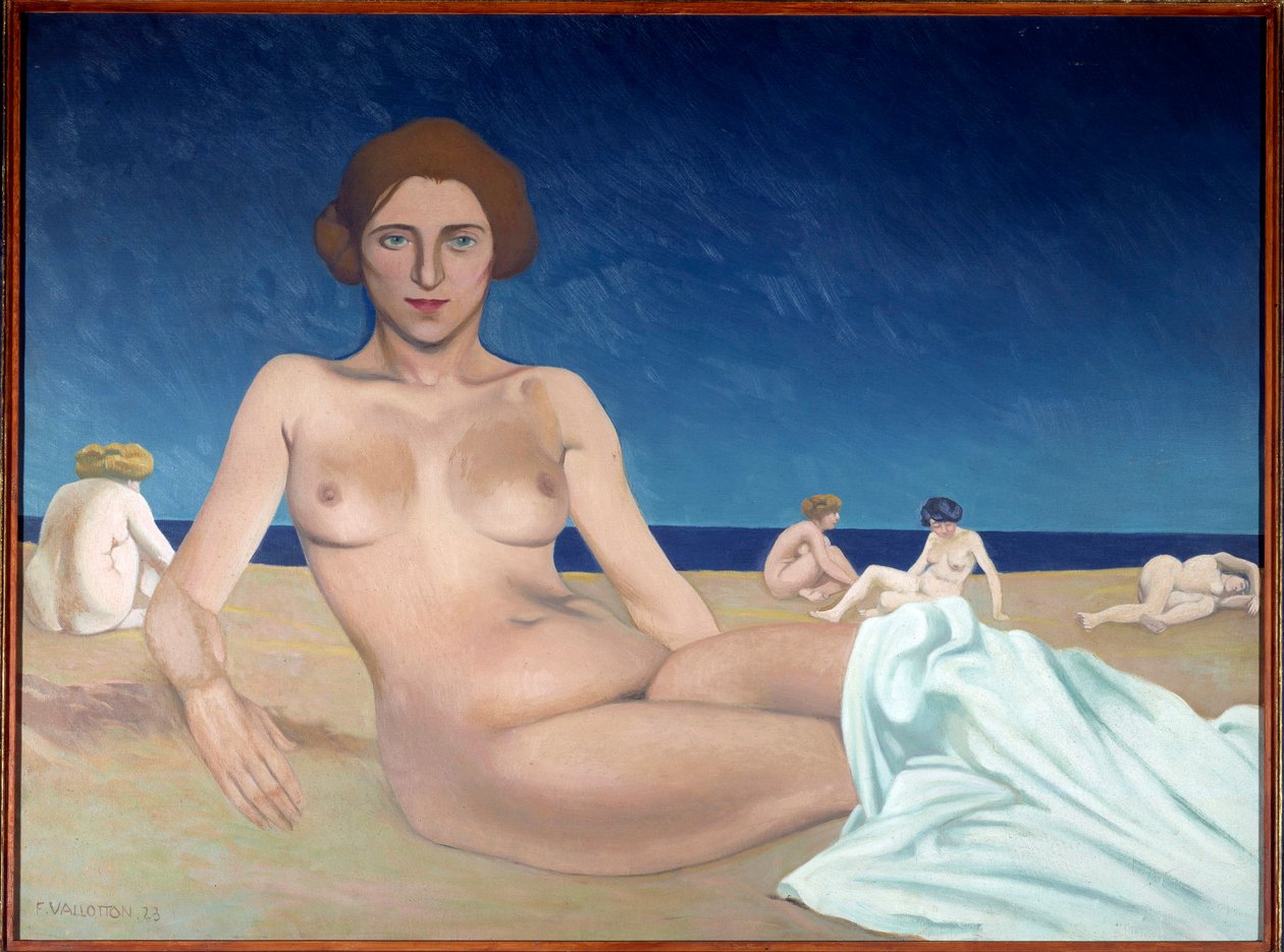 Napozás a tengerparton Felix Vallotton (1865-1925) festménye 1923 Rouen, Musee des Beaux Arts alkotó: Felix Edouard Vallotton