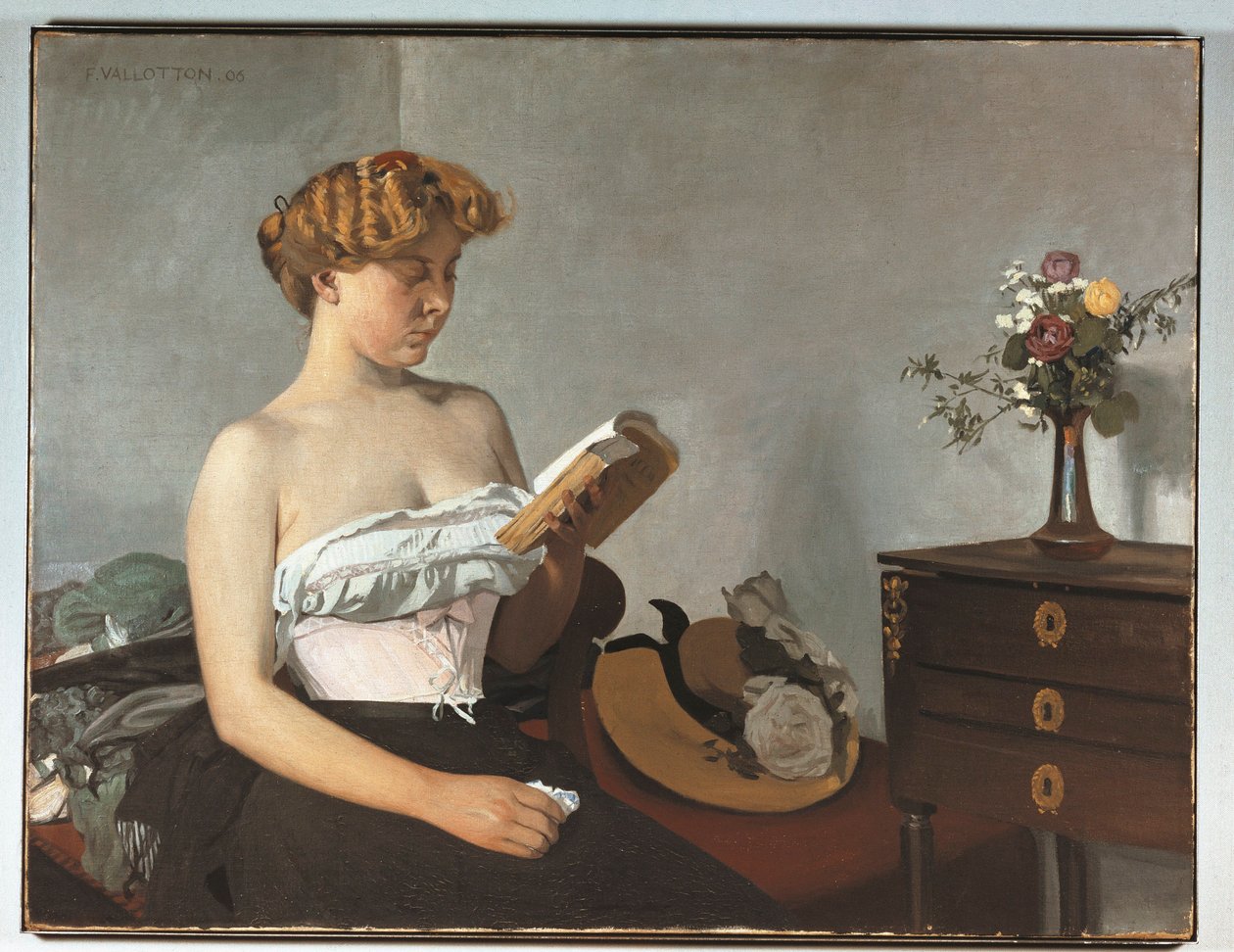 Svájc, Bern, Femme Lisant (olvasó nő) alkotó: Felix Edouard Vallotton