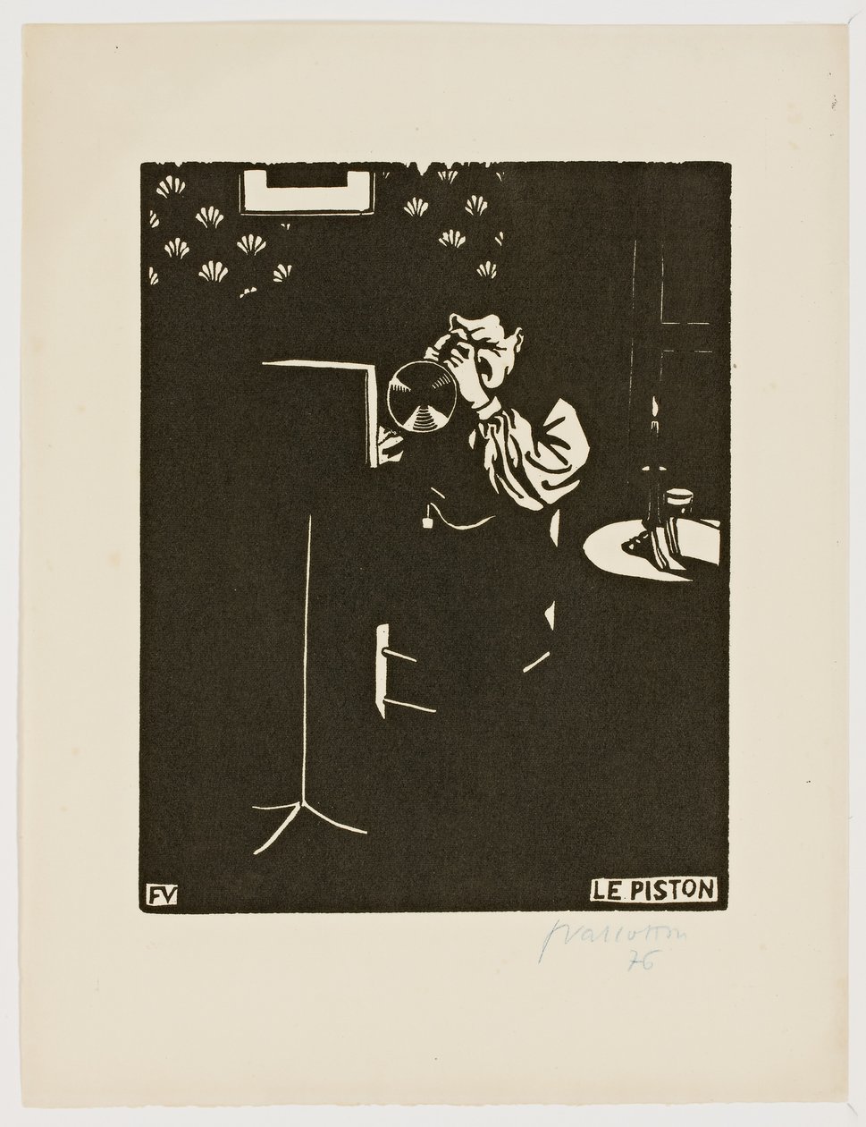 A Cornet, a "Hangszerek" sorozatból, 1896-97 alkotó: Felix Edouard Vallotton