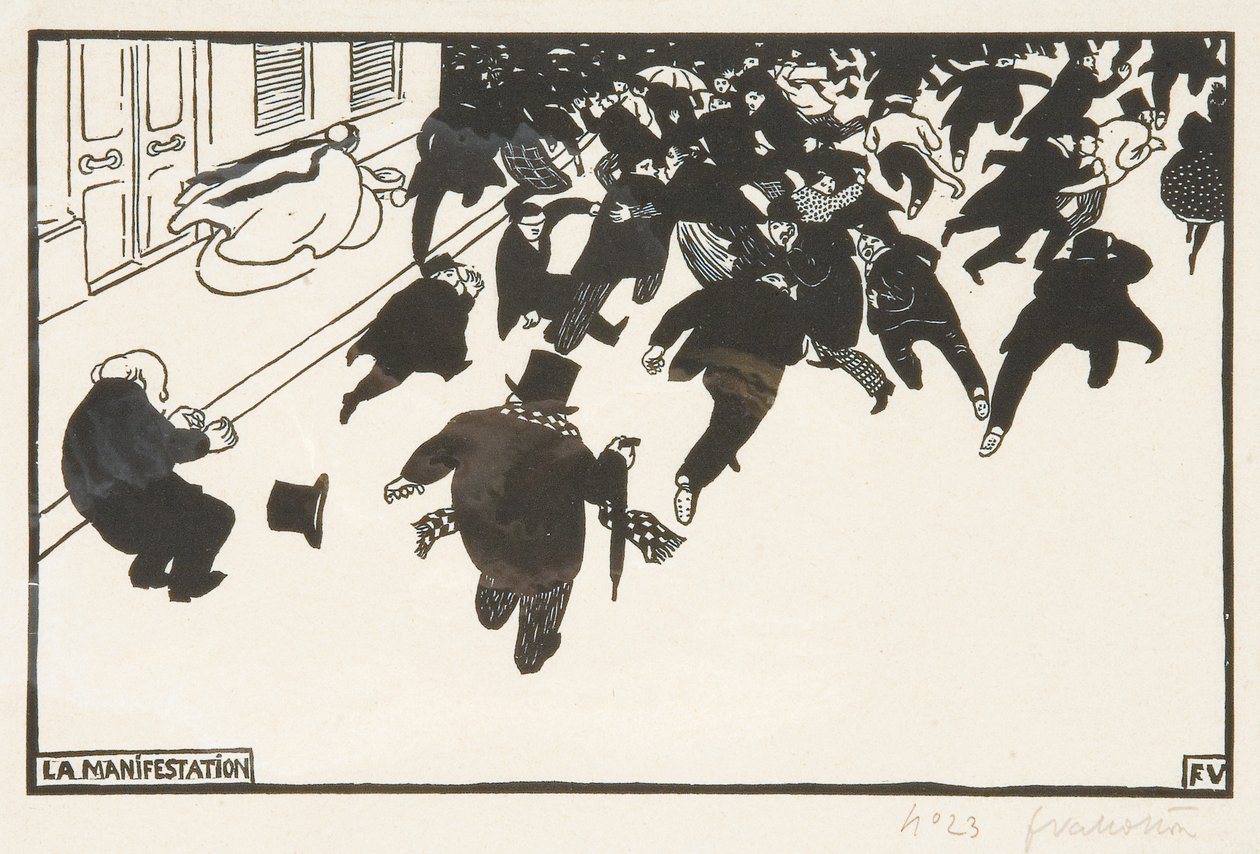 A demonstráció, 1893 alkotó: Felix Edouard Vallotton