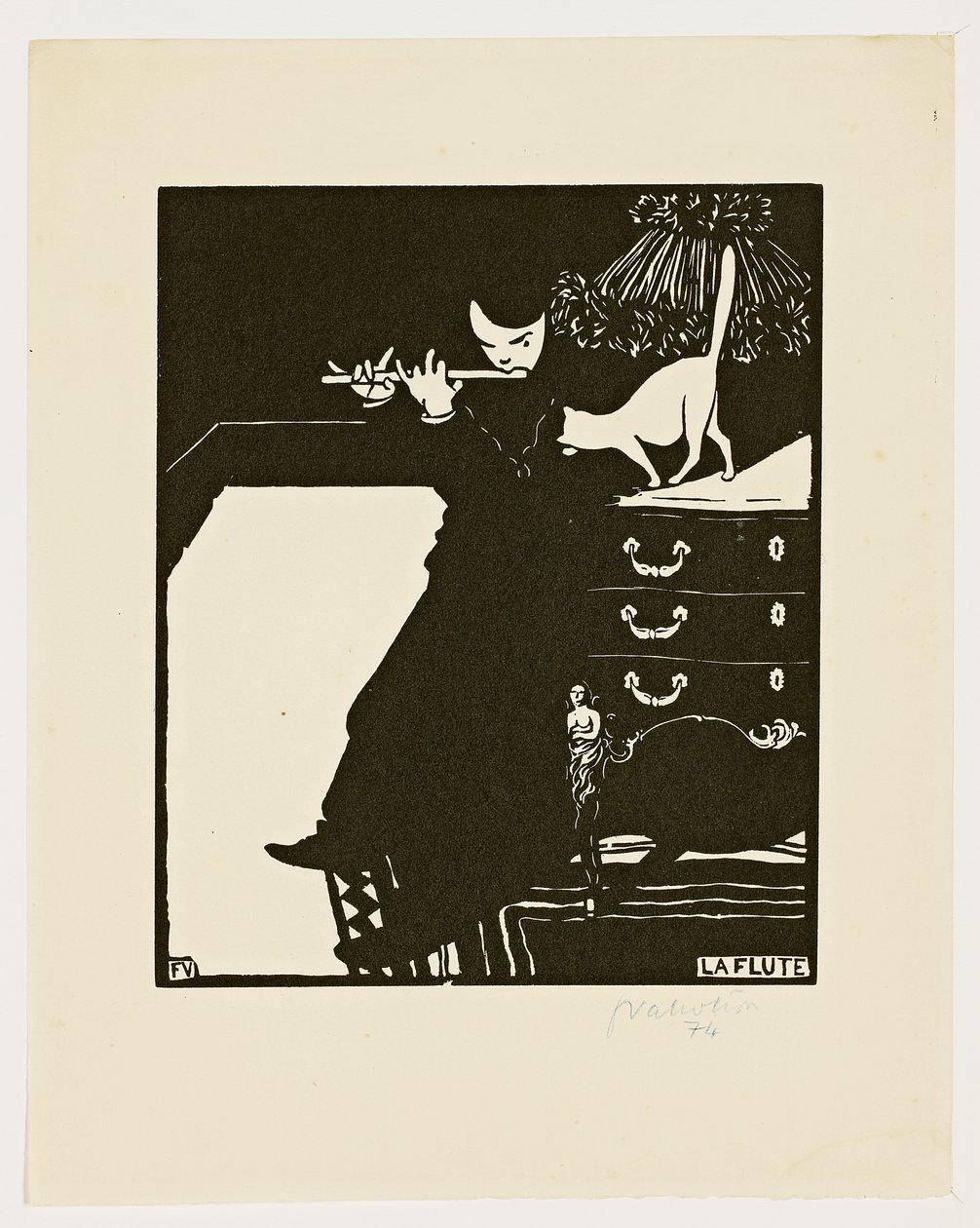 A fuvola, a "Hangszerek" sorozatból, 1896-97 alkotó: Felix Edouard Vallotton