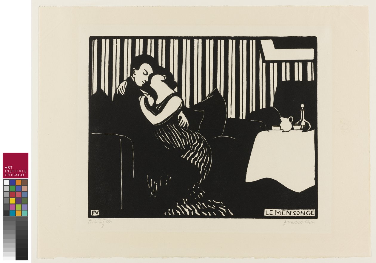 A hazugság, első lemez az Intimaciesből, 1897 alkotó: Felix Edouard Vallotton