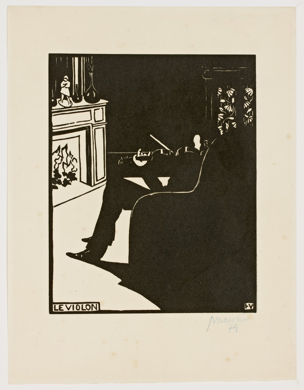 A hegedű, a "Hangszerek" sorozatból, 1896-97 alkotó: Felix Edouard Vallotton