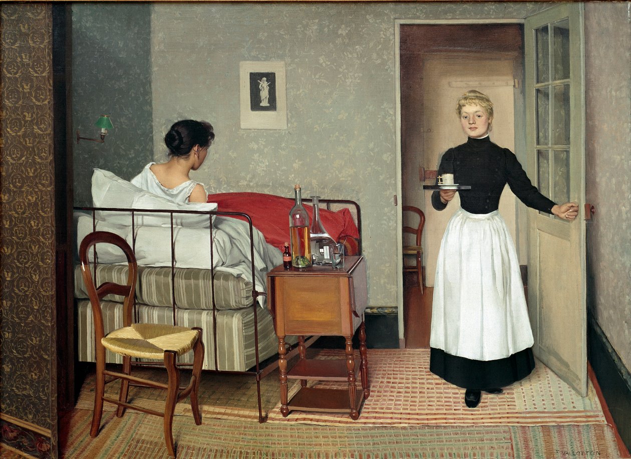 A beteg (Helene Chatenay). Felix Vallotton (1865-1925) festménye alkotó: Felix Edouard Vallotton