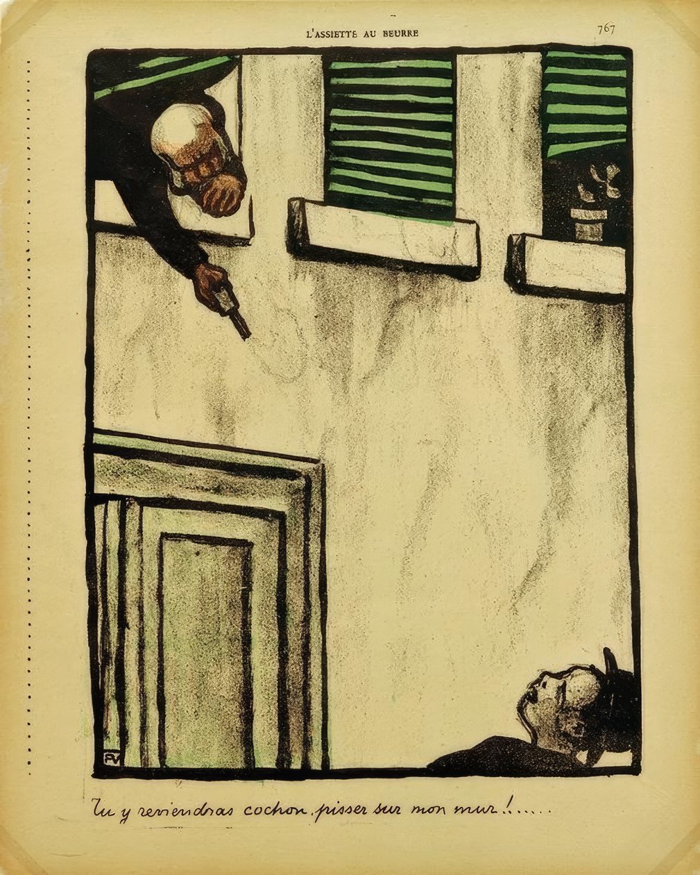 Visszajössz, disznó, pisi a falamon alkotó: Felix Edouard Vallotton