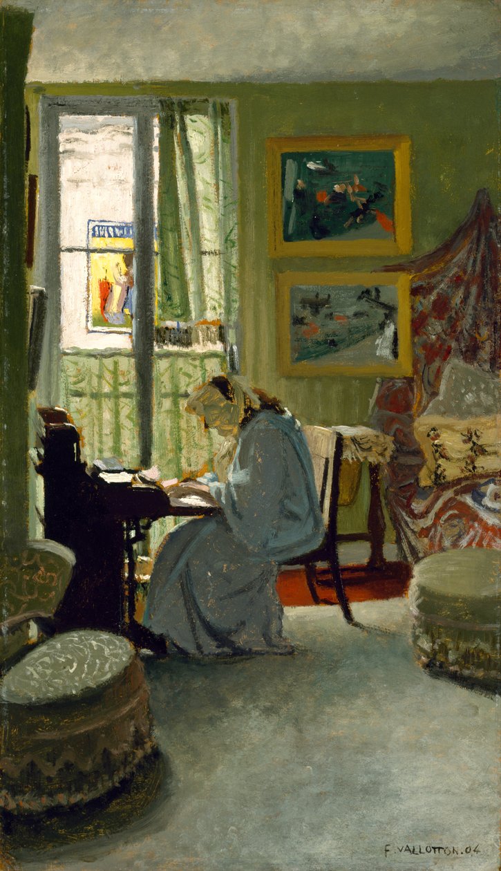 Belső térben író nő, 1904 alkotó: Felix Edouard Vallotton