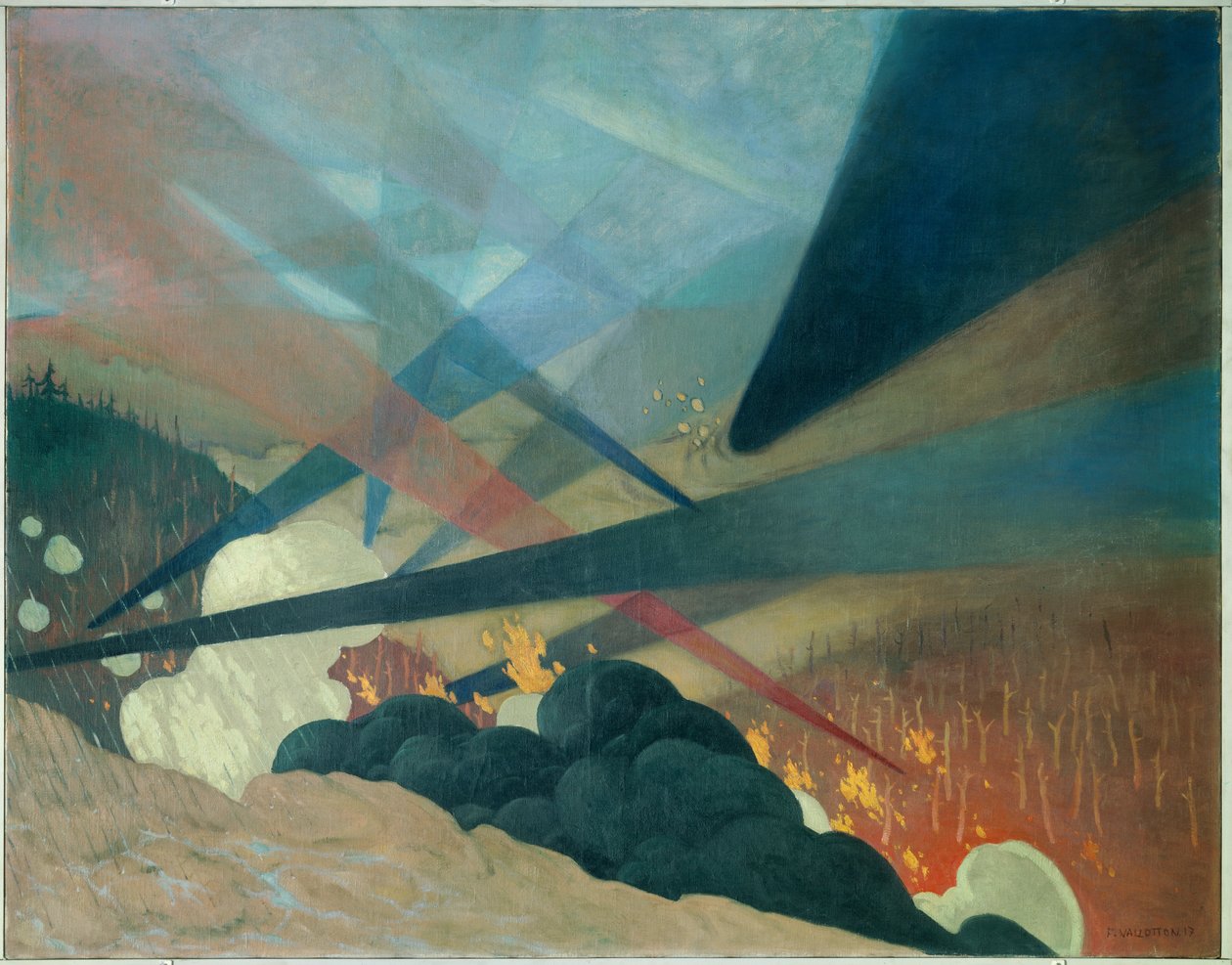 világháború: „Verdun”. Felix Vallotton festménye (1865-1925) Ec. Sud. alkotó: Felix Edouard Vallotton