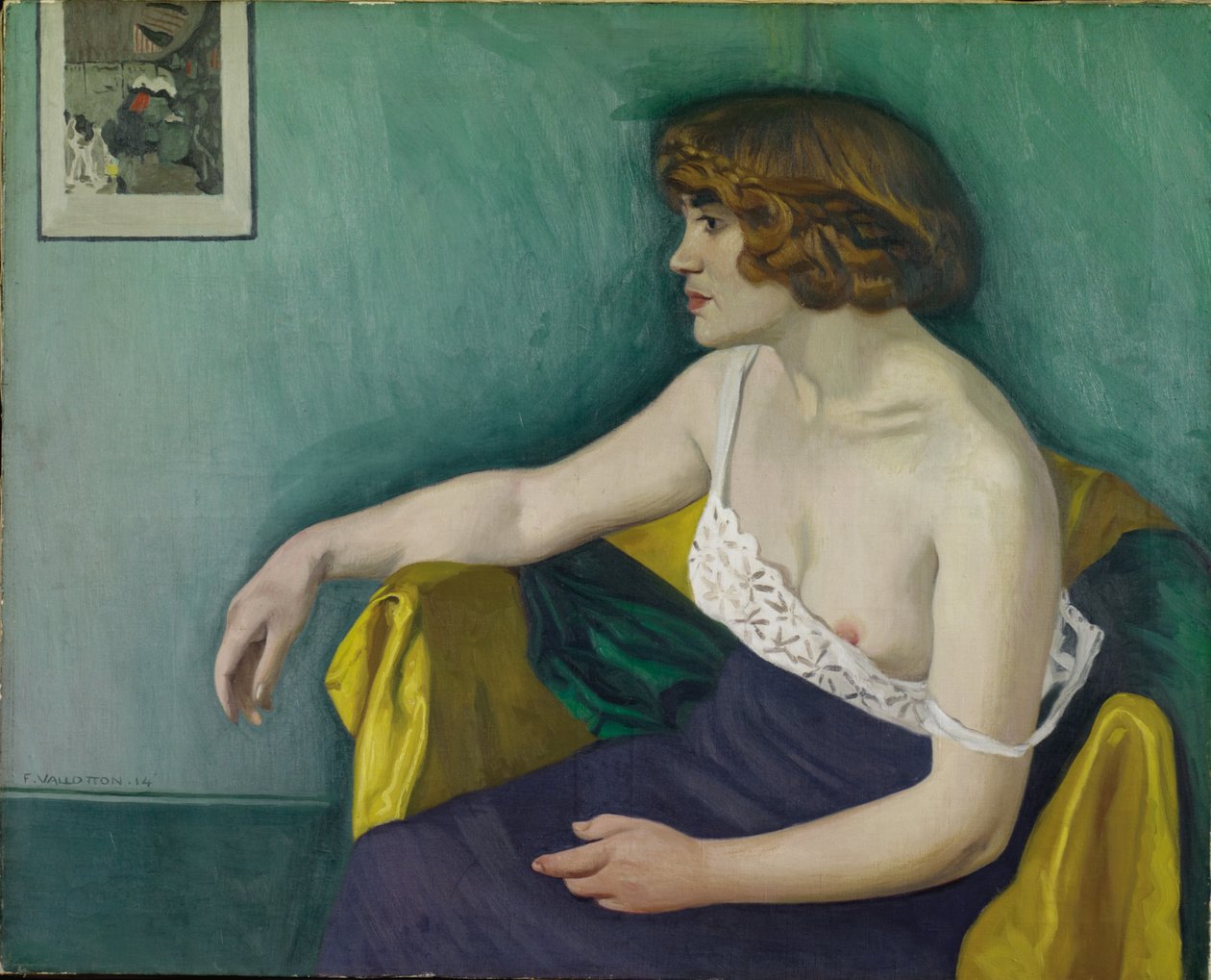 Profilban ülő fiatal nő, 1914 alkotó: Felix Edouard Vallotton